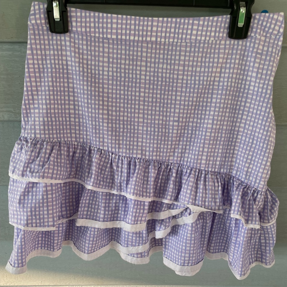 Lilly Pulitzer gingham flare skirt lilac and white size 6